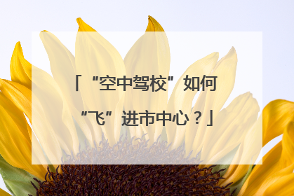 “空中驾校”如何“飞”进市中心？