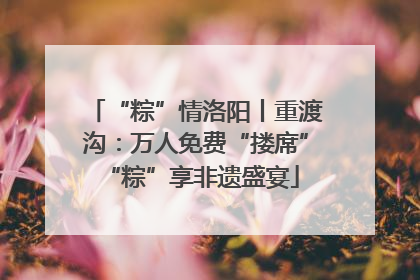 “粽”情洛阳丨重渡沟：万人免费“搂席” “粽”享非遗盛宴