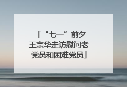 “七一”前夕 王宗华走访慰问老党员和困难党员