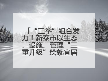 “三拳”组合发力！新泰市以生态、设施、管理“三重升级”绘就宜居新画卷