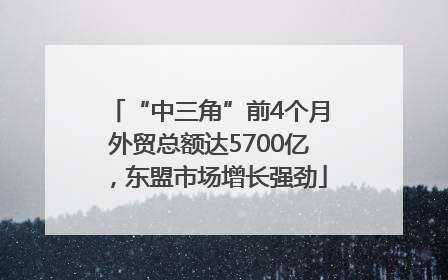 “中三角”前4个月外贸总额达5700亿，东盟市场增长强劲