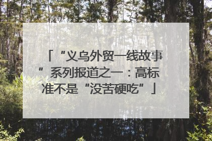 “义乌外贸一线故事”系列报道之一：高标准不是“没苦硬吃”