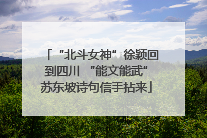 “北斗女神”徐颖回到四川 “能文能武”苏东坡诗句信手拈来