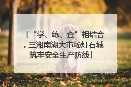 “学、练、查”相结合，三湘南湖大市场灯石城筑牢安全生产防线