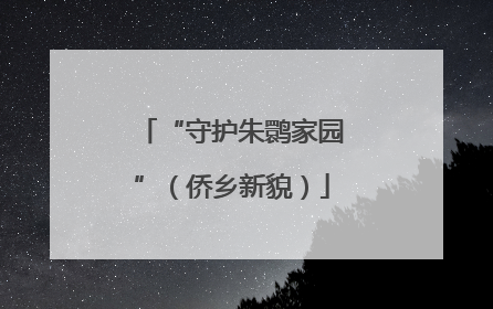 “守护朱鹮家园”（侨乡新貌）
