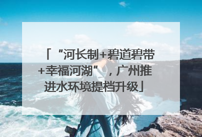 “河长制+碧道碧带+幸福河湖”，广州推进水环境提档升级