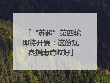 “苏超”第四轮即将开赛：这份观赛指南请收好