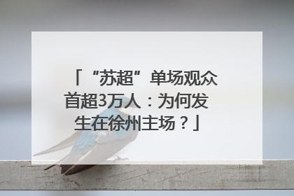 “苏超”单场观众首超3万人：为何发生在徐州主场？