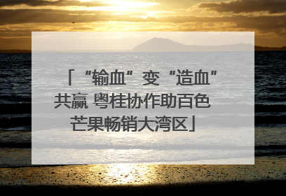 “输血”变“造血”共赢 粤桂协作助百色芒果畅销大湾区