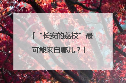 “长安的荔枝”最可能来自哪儿？