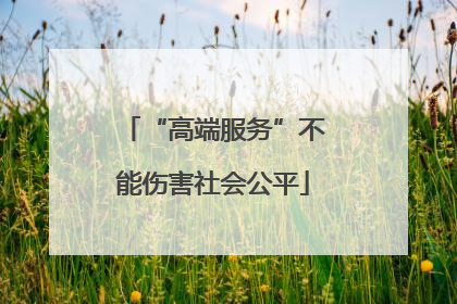 “高端服务”不能伤害社会公平