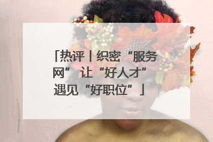 热评丨织密“服务网” 让“好人才”遇见“好职位”