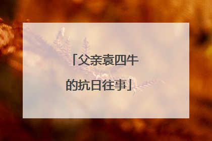 父亲袁四牛的抗日往事