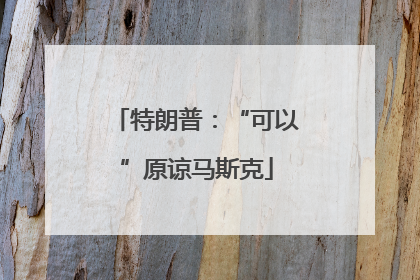特朗普：“可以”原谅马斯克