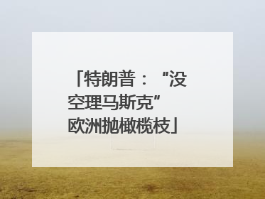 特朗普：“没空理马斯克” 欧洲抛橄榄枝