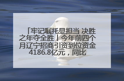 牢记嘱托显担当 决胜之年夺全胜丨今年前四个月辽宁招商引资到位资金4186.8亿元，同比增长17.4%