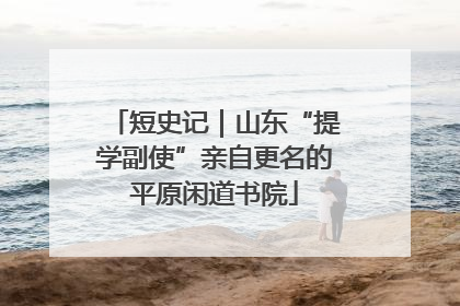 短史记｜山东“提学副使”亲自更名的平原闲道书院