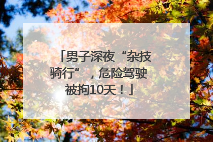 男子深夜“杂技骑行”，危险驾驶被拘10天！