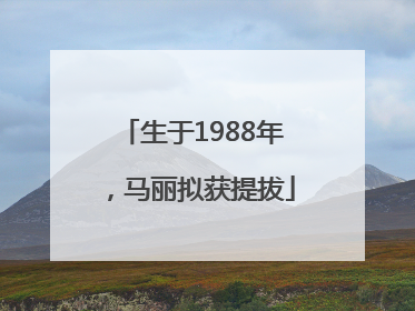 生于1988年，马丽拟获提拔