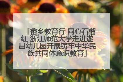 畲乡教育行 同心石榴红 浙江师范大学走进遂昌幼儿园开展铸牢中华民族共同体意识教育