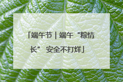 端午节｜端午“粽情长” 安全不打烊