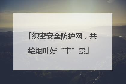 织密安全防护网，共绘烟叶好“丰”景