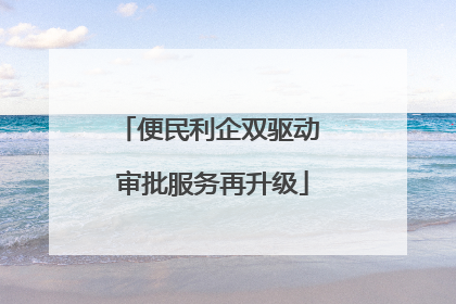 便民利企双驱动 审批服务再升级