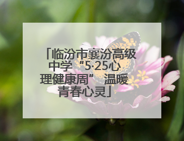 临汾市襄汾高级中学“5·25心理健康周” 温暖青春心灵