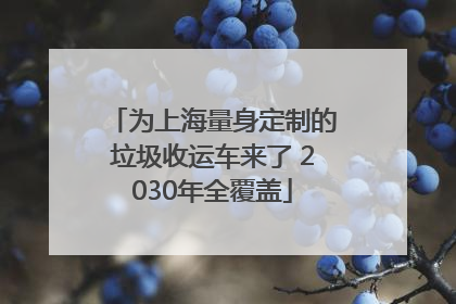 为上海量身定制的垃圾收运车来了 2030年全覆盖