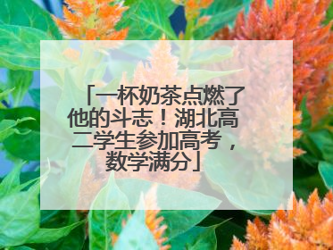 一杯奶茶点燃了他的斗志！湖北高二学生参加高考，数学满分