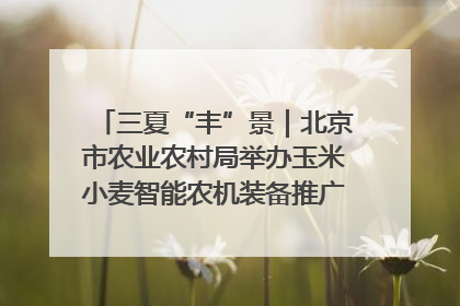 三夏“丰”景｜北京市农业农村局举办玉米小麦智能农机装备推广“田间日”活动