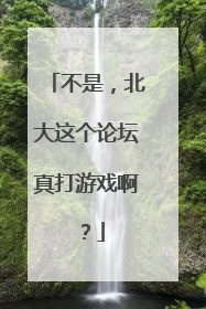 不是，北大这个论坛真打游戏啊？