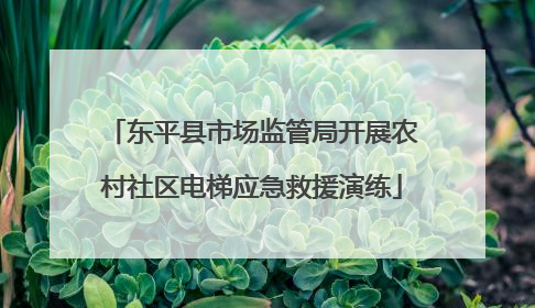 东平县市场监管局开展农村社区电梯应急救援演练