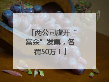 两公司虚开“富余”发票，各罚50万！