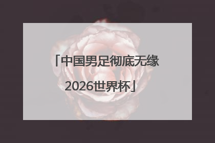 中国男足彻底无缘2026世界杯