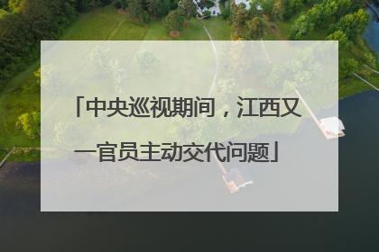 中央巡视期间，江西又一官员主动交代问题