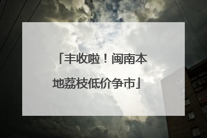 丰收啦！闽南本地荔枝低价争市