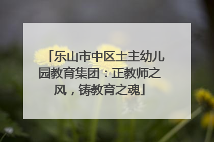乐山市中区土主幼儿园教育集团：正教师之风，铸教育之魂