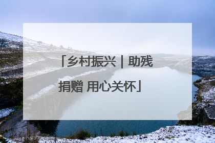 乡村振兴｜助残捐赠 用心关怀