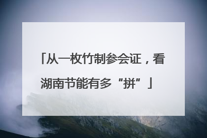 从一枚竹制参会证，看湖南节能有多“拼”