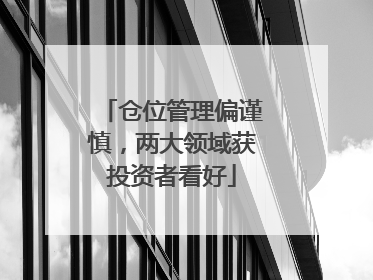 仓位管理偏谨慎，两大领域获投资者看好