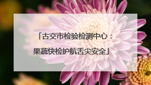 古交市检验检测中心：果蔬快检护航舌尖安全