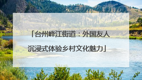 台州峰江街道：外国友人沉浸式体验乡村文化魅力