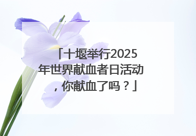 十堰举行2025年世界献血者日活动，你献血了吗？