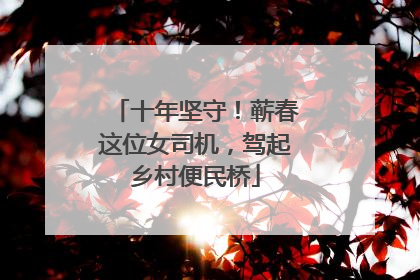 十年坚守！蕲春这位女司机，驾起乡村便民桥