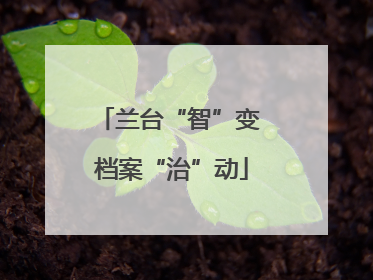 兰台“智”变 档案“治”动