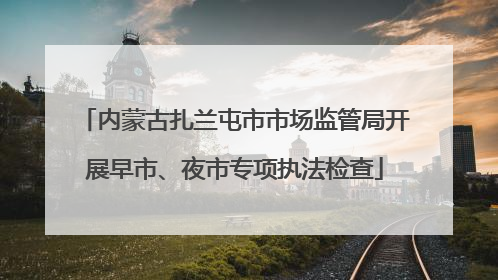 内蒙古扎兰屯市市场监管局开展早市、夜市专项执法检查
