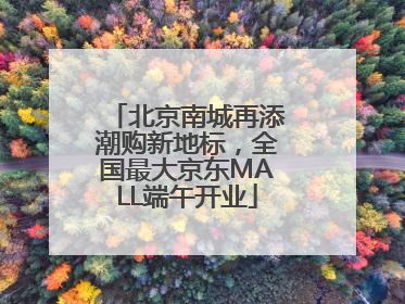 北京南城再添潮购新地标，全国最大京东MALL端午开业