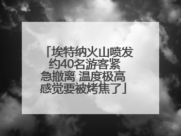 埃特纳火山喷发 约40名游客紧急撤离 温度极高感觉要被烤焦了
