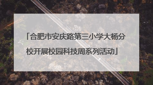 合肥市安庆路第三小学大杨分校开展校园科技周系列活动